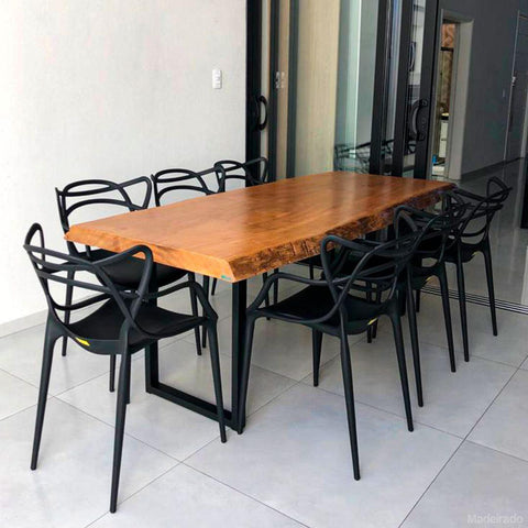 Mesa de Jantar Rústica - 210x90 - 08 Lugares-Madeirado - Mesa de Madeira Rustica