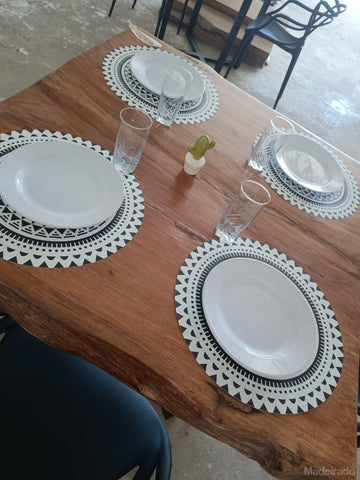 Mesa de Jantar quadrada 100x100 - LOJA BA-Madeirado - Mesa de Madeira Rustica