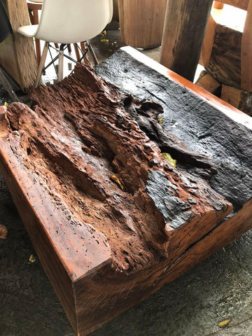 MESA DE CENTRO BORDAS ORGÂNICAS - 100X80 - LOJA SO-Madeirado - Mesa de Madeira Rustica