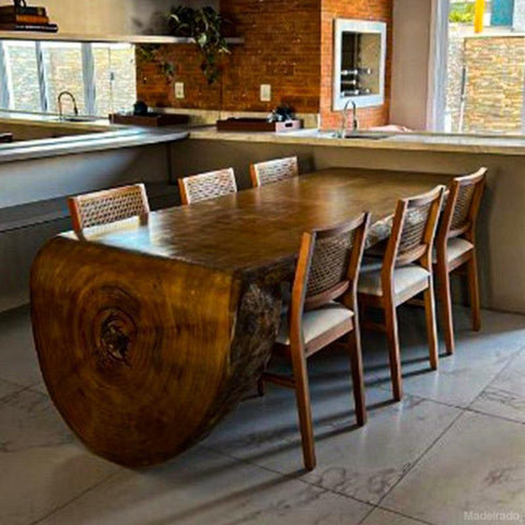 Mesa Cascata de Madeira Rustica - 220x90 - 7 lugares-Madeirado - Mesa de Madeira Rustica