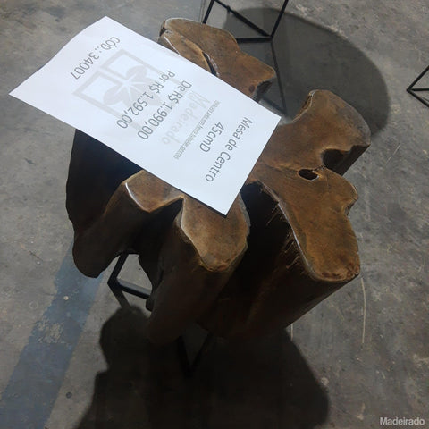 Mesa de Centro Madeira Rustica - 45cmD - Cód: 34007 - MegaLive-Madeirado - Mesa de Madeira Rustica