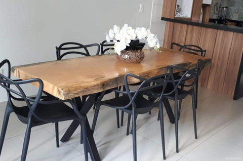 Mesa Rustica de Jantar Araruna 200x80 bordas orgânicas - 6 a 8 lugares