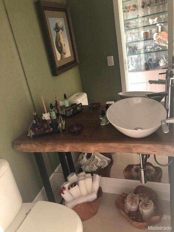 Bancada de Madeira Karib - (120x50) -  borda orgânica