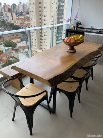 Mesa De Madeira Rustica 230x90 - 6 a 8 lugares-Madeirado - Mesa de Madeira Rustica