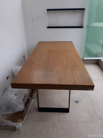 Mesa de Jantar - 200x90 - para 6 a 8 lugares - Coleção Industrial-Madeirado - Mesa de Madeira Rustica