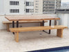 Conjunto de Jantar Kocioto- Mesa de Jantar 240x100 + 2 Bancos 240x40 - Coleção Clássica-Madeirado - Mesa de Madeira Rustica