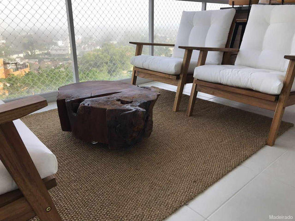Mesa de Centro Rústica Nanbiquara de Madeira Imbuia 90cm (Diâmetro)-Madeirado - Mesa de Madeira Rustica