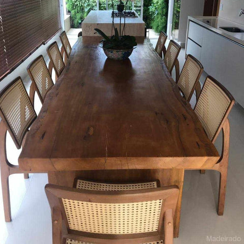 Mesa de Jantar Sirianos com Bordas Orgânicas invertidas e Pés de madeira 10-12 lugares 320x100