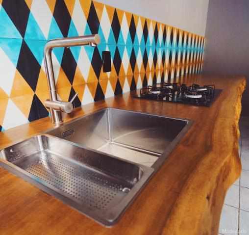 Bancada Matauê para Cozinha de Madeira Pequiá  - 300x60