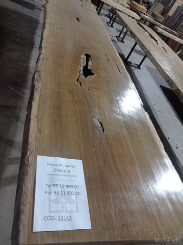 Mesa de jantar Rústica - 500x100 - Cód: 33143 - MegaLive-Madeirado - Mesa de Madeira Rustica