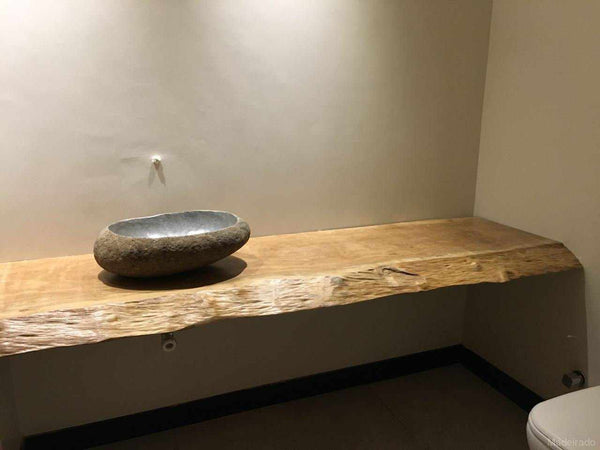 Bancada Miranhas de Madeira Maciça para Lavabo (210 x 50)
