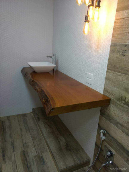BANCADA SURYA PARA LAVABO DE MADEIRA MACIÇA (150 X 40)