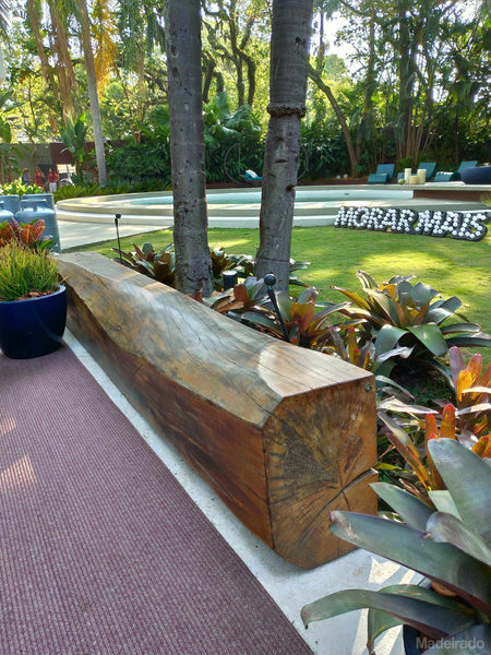 Banco Tora- Geriba 260x45-Madeirado - Mesa de Madeira Rustica