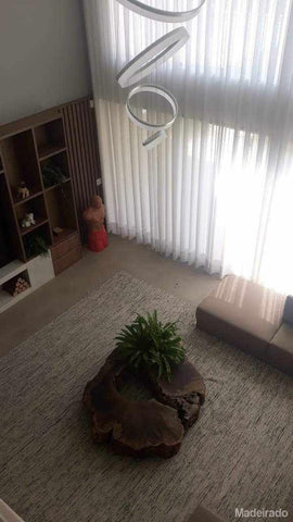 Mesa de Centro Piratanã de Madeira Maciça Imbuia 140cm Diâmetro