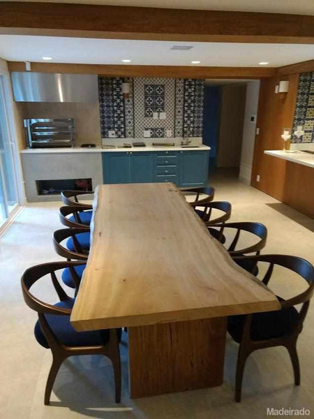 Mesa de Jantar Rústica de Madeira Maciça Irapuã 450x100 