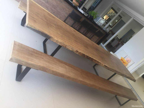 MESA DE MADEIRA RUSTICA JURITI COM JUNÇÃO - 12 LUGARES 300X130-Madeirado - Mesa de Madeira Rustica
