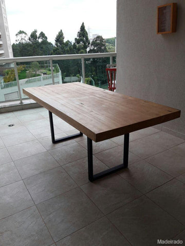 Mesa de Jantar - 180x90 - para 6 a 8 lugares - Coleção Industrial-Madeirado - Mesa de Madeira Rustica
