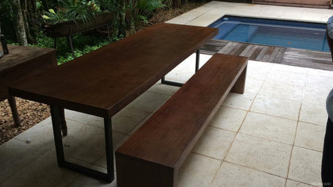 Mesa de Jantar - 200x80 - para 6 a 8 lugares - Coleção Industrial-Madeirado - Mesa de Madeira Rustica