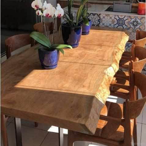 Mesa de Jantar - 200x80 - para 6 a 8 lugares - Coleção Industrial -  Madeirado - Mesa de Madeira Rustica