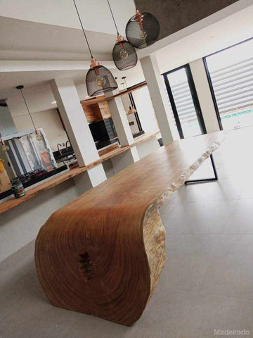 Mesa de Jantar Cascata Madeirado - 250x90 - 8 lugares - Madeira Maciça-Madeirado - Mesa de Madeira Rustica