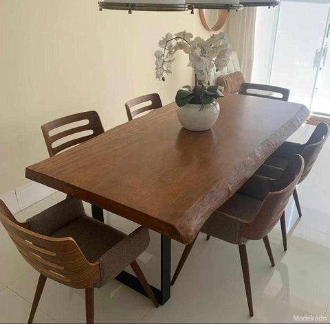 Mesa de Jantar Maciça de Pequiá Arnaká 8 lugares - Mesa Rústica 180x90