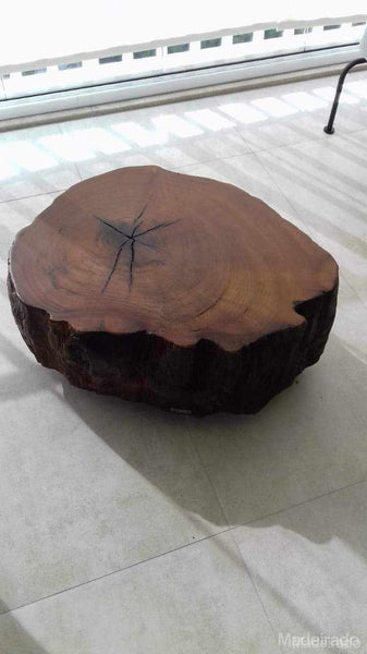 Mesa de Centro Peri de Madeira Maciça - Modelo Tronco