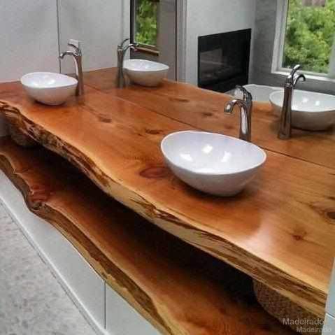 Bancada Juá de Madeira Maciça para Lavabo (120 x 40) - Loja de Móveis de Madeira Maciça. Moveis Rusticos