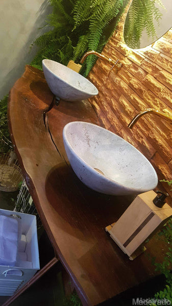 Bancada para Lavabo Abe de Madeira Maciça (160x50) - Black Friday Madeirado