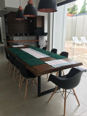 Mesa de Madeira Rustica de Jantar - Camalino de Pequiá 10-12 lugares (320x100)