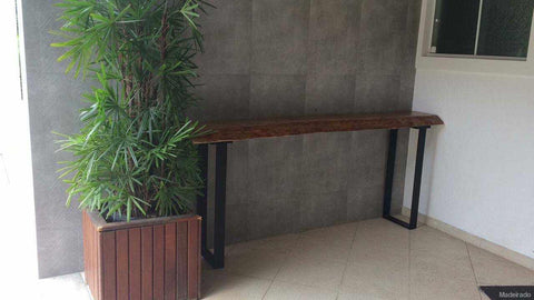 Aparador Rústico Baquara de Madeira Maciça (150x50) - Borda orgânica-Madeirado - Mesa de Madeira Rustica