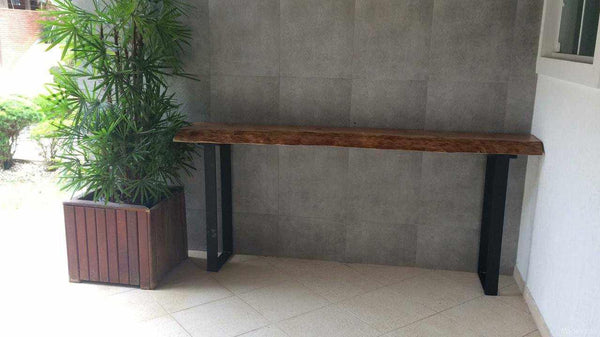 Aparador Rústico Baquara de Madeira Maciça (150x50) - Borda orgânica-Madeirado - Mesa de Madeira Rustica