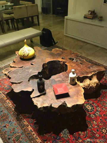 Mesa de Centro de Madeira Maciça Rústica Xapuri - 150 Diâmetro Madeirado