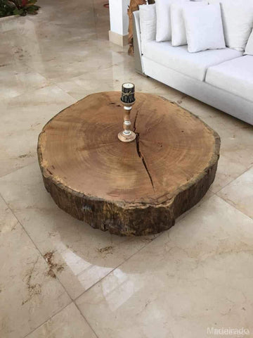 Mesa de Centro Ibiporã de Madeira Maciça - Modelo Tronco 80 x 80 Madeirado