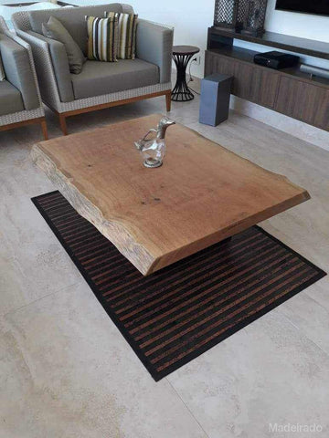 Mesa de Centro Moñai de Madeira Maciça Pequiá- 140x70 Madeirado