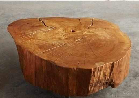 Mesa de Centro Piracanjuba Rústica Natural 80 x 80 Madeirado