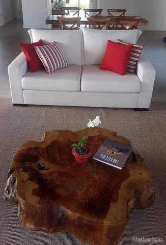 Mesa de Centro Ybatinga Rústica em Madeira Maciça 100 x 80 Madeirado