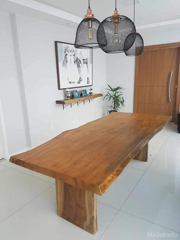 Mesa de Jantar - 200x80 - para 6 a 8 lugares - Coleção Industrial -  Madeirado - Mesa de Madeira Rustica